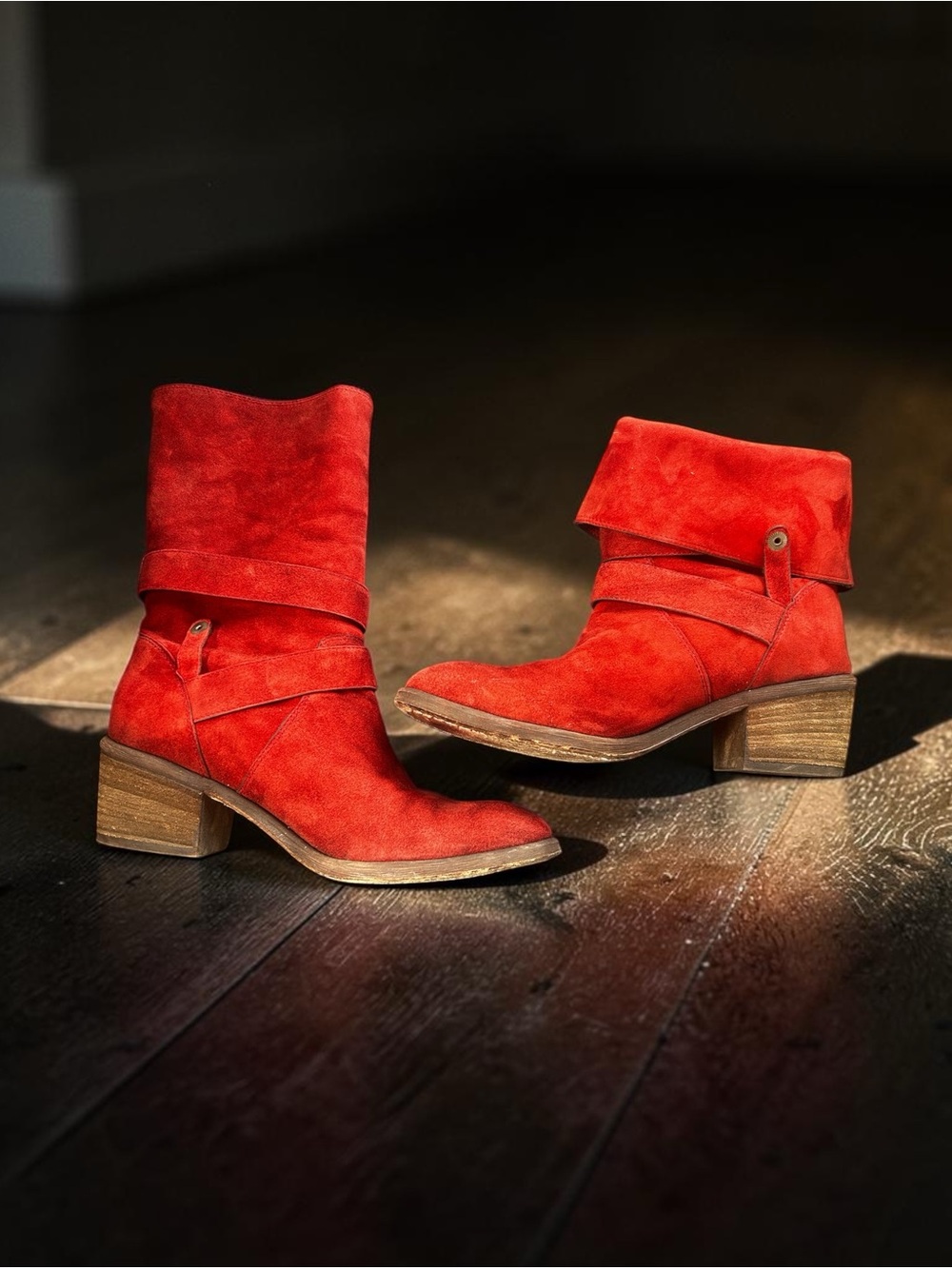 Donald J. Pliner Red Suede Convertible Ankle Mid-Calf Boots 7.5